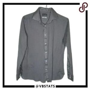 Michael Kors Gray and‎ White Striped Long Sleeve Dress Shirt in Size 16 - 32/33